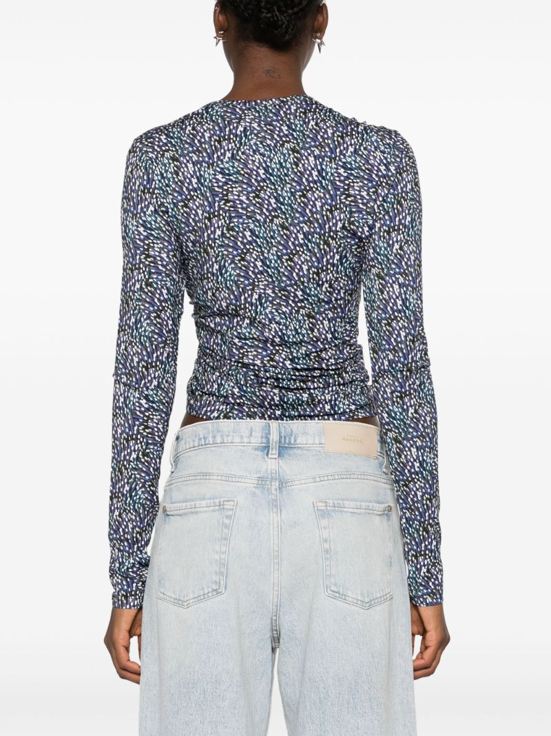 Blue Jazzy Abstract-print Top