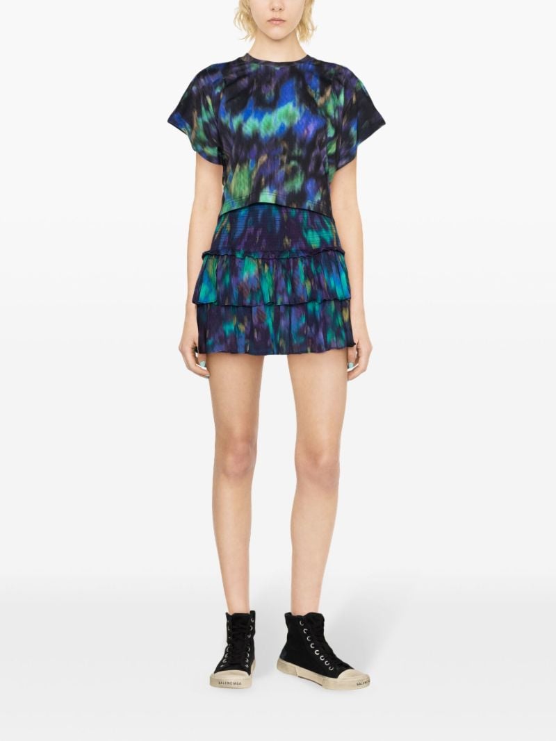 Blue Naomi Cotton Tiered Skirt