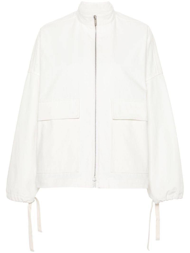 White Drawstring Cargo Jacket