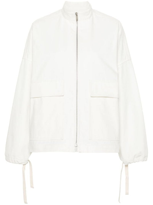 White Drawstring Cargo Jacket