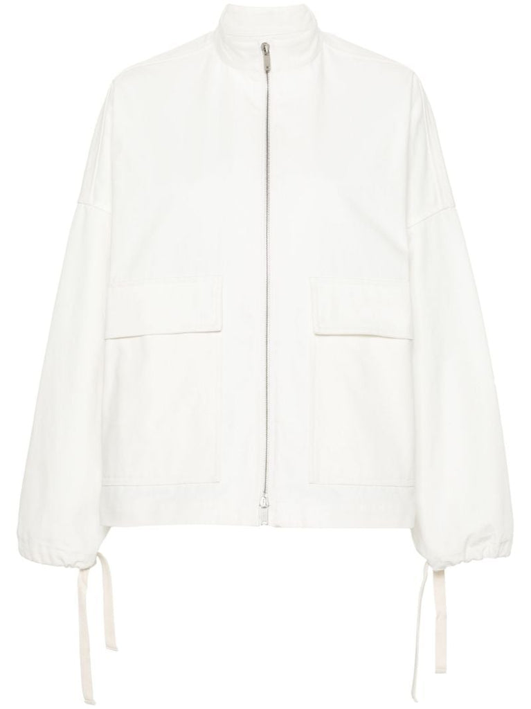 White Drawstring Cargo Jacket
