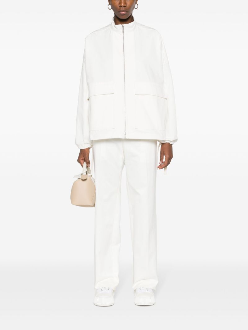 White Drawstring Cargo Jacket