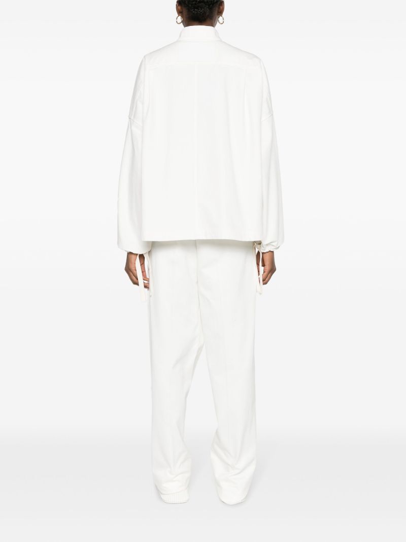 White Drawstring Cargo Jacket
