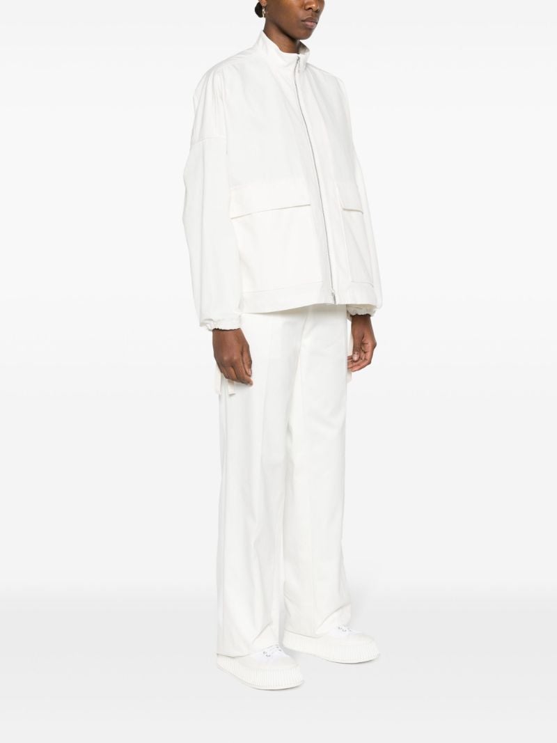 White Drawstring Cargo Jacket
