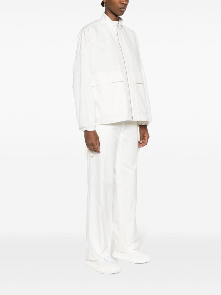 White Drawstring Cargo Jacket