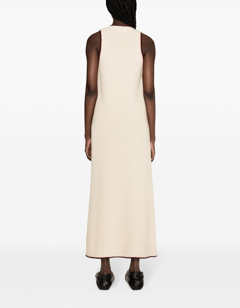 Neutral Crochet Knit Maxi Dress