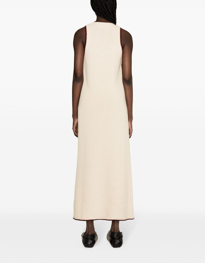 Neutral Crochet Knit Maxi Dress