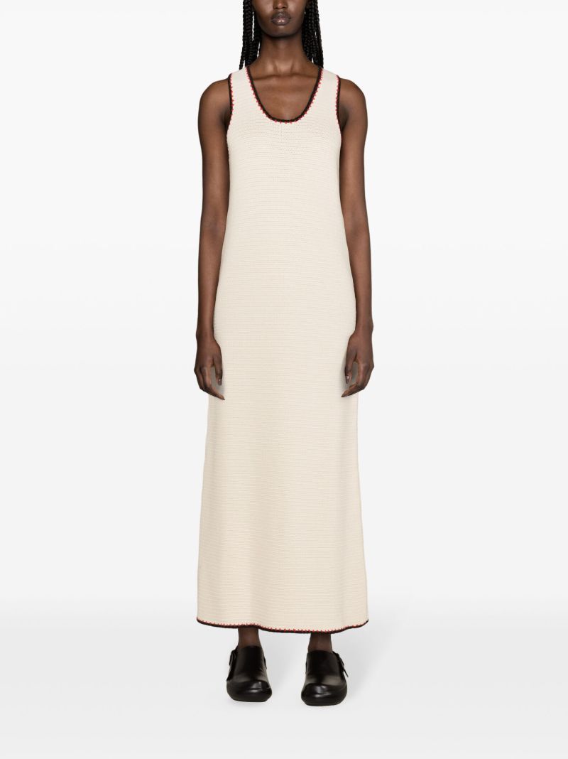 Neutral Crochet Knit Maxi Dress