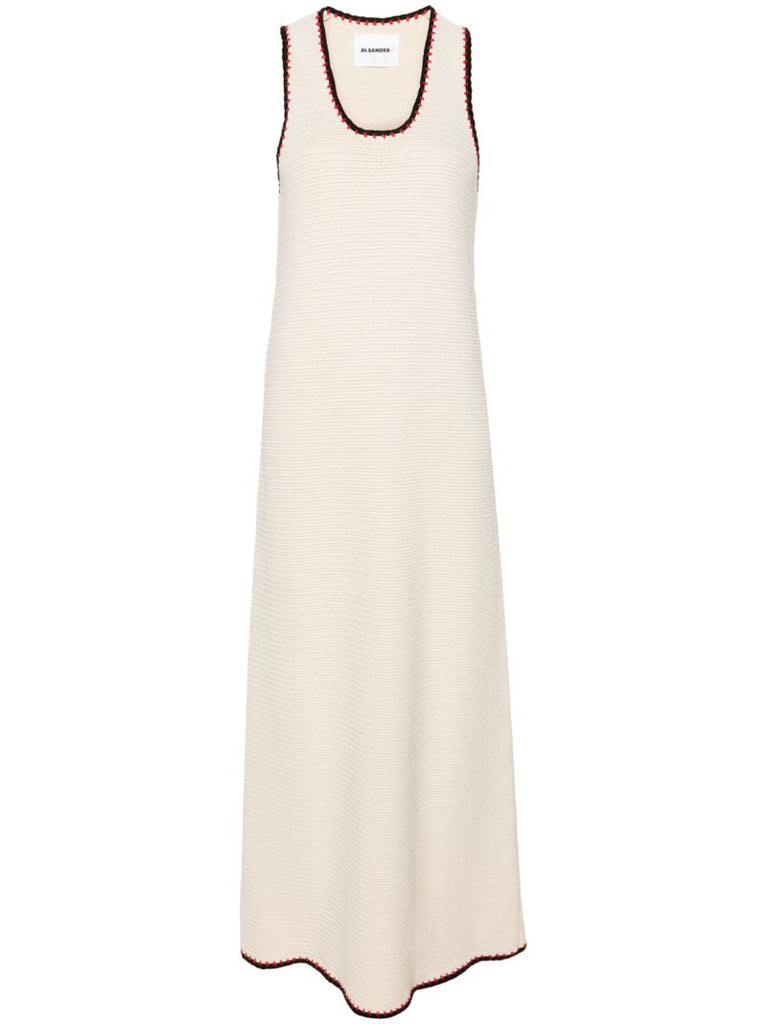 Neutral Crochet Knit Maxi Dress