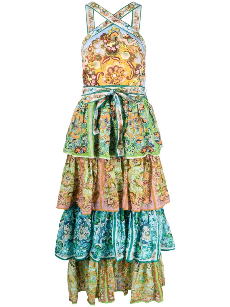 Multicolour Dreamer Linen Midi Dress