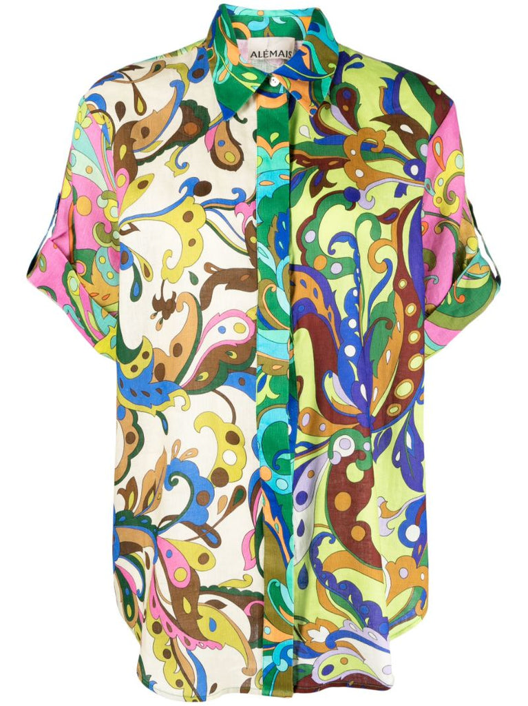 Green Yvette Paisley-print Shirt
