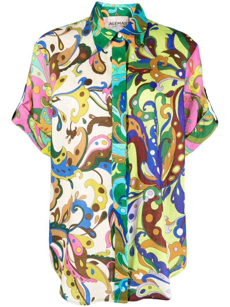 Green Yvette Paisley-print Shirt