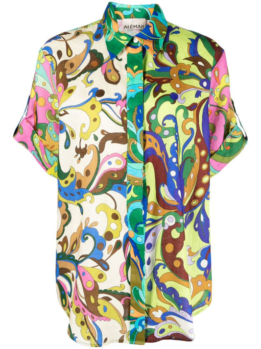 Green Yvette Paisley-print Shirt