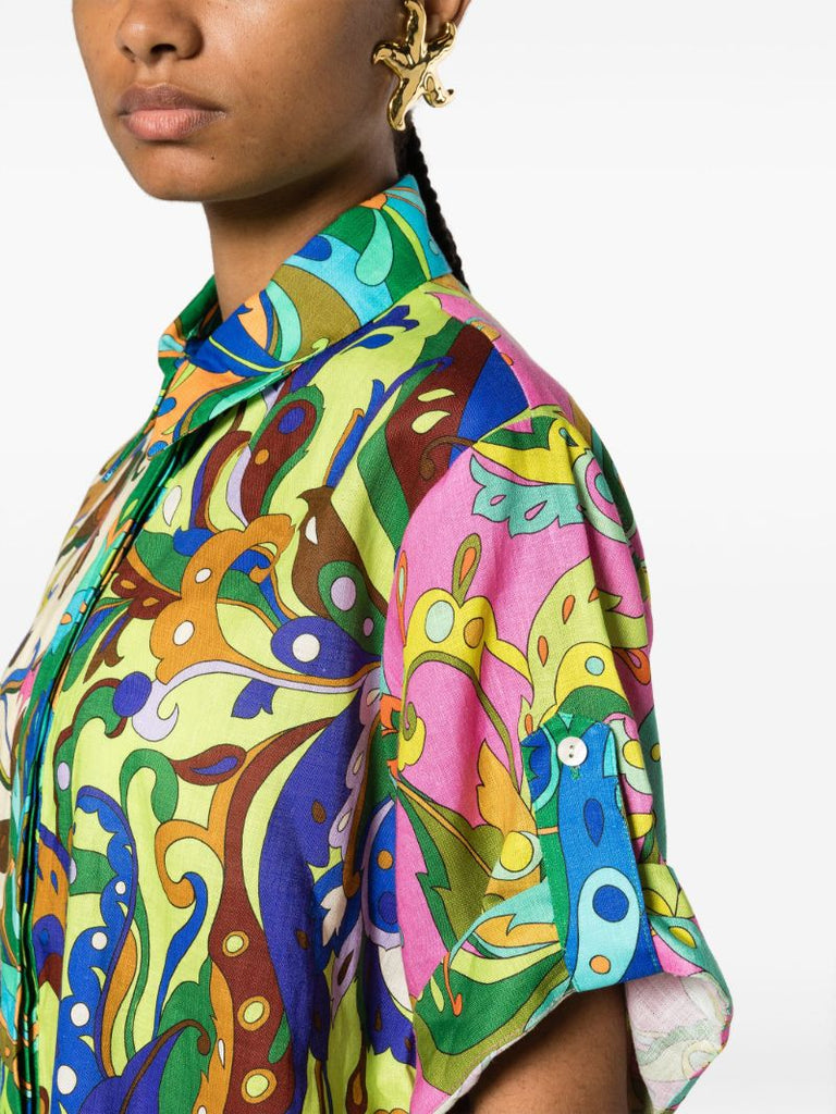 Green Yvette Paisley-print Shirt