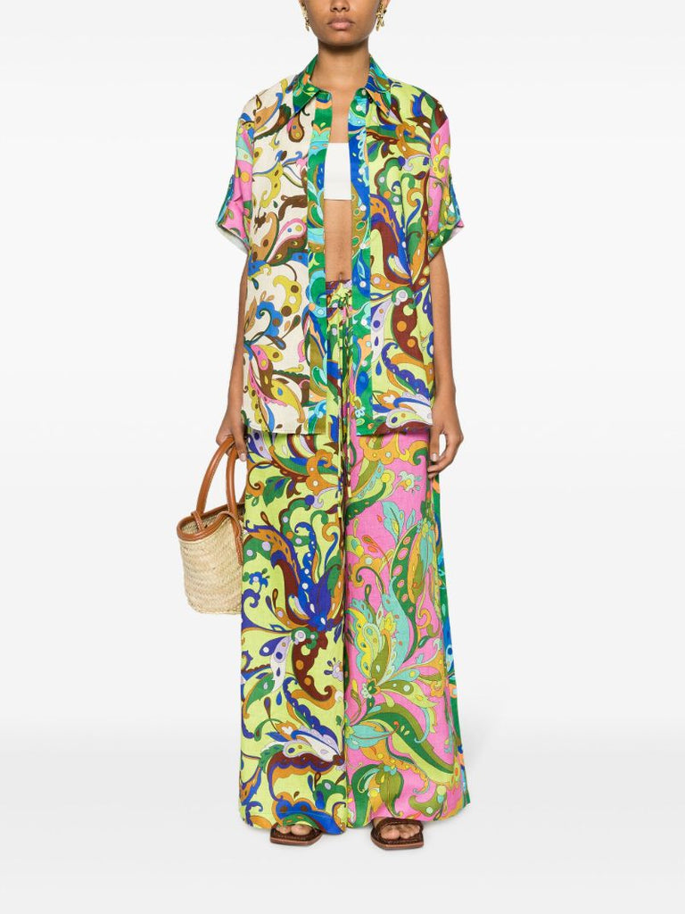 Green Yvette Paisley-print Shirt
