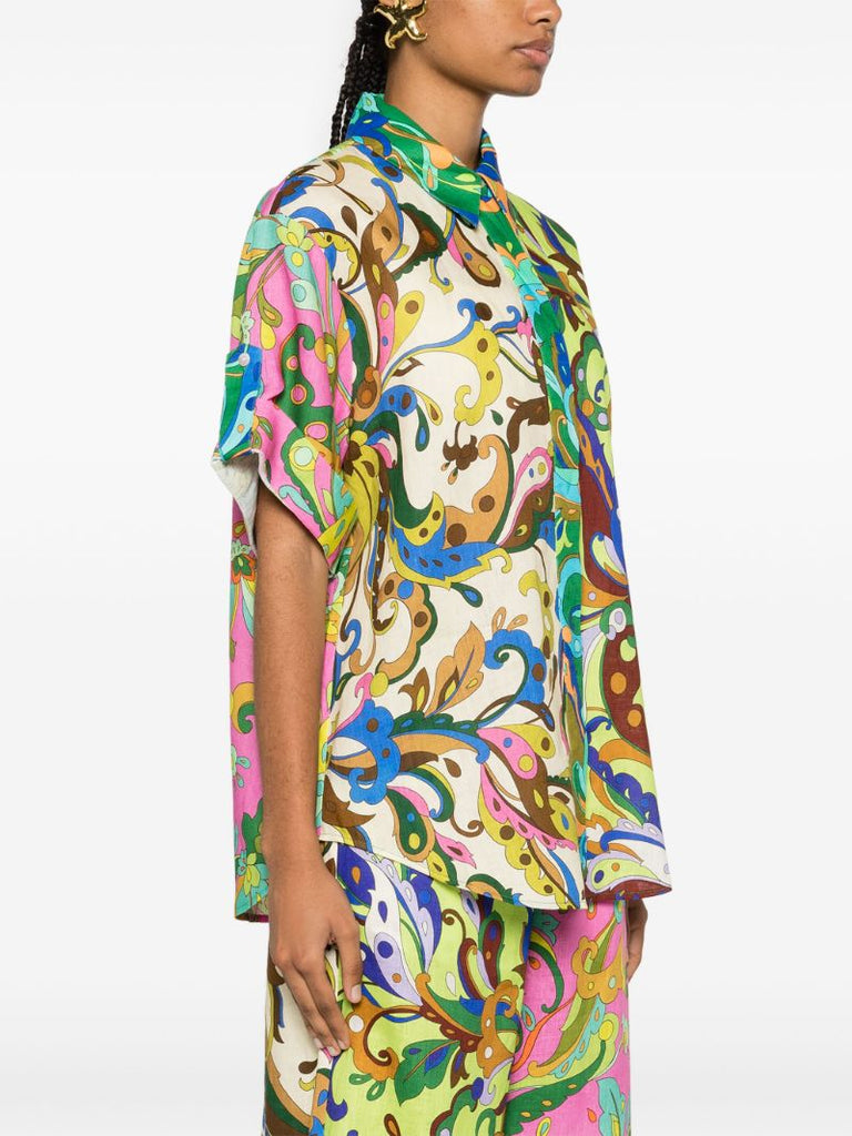 Green Yvette Paisley-print Shirt