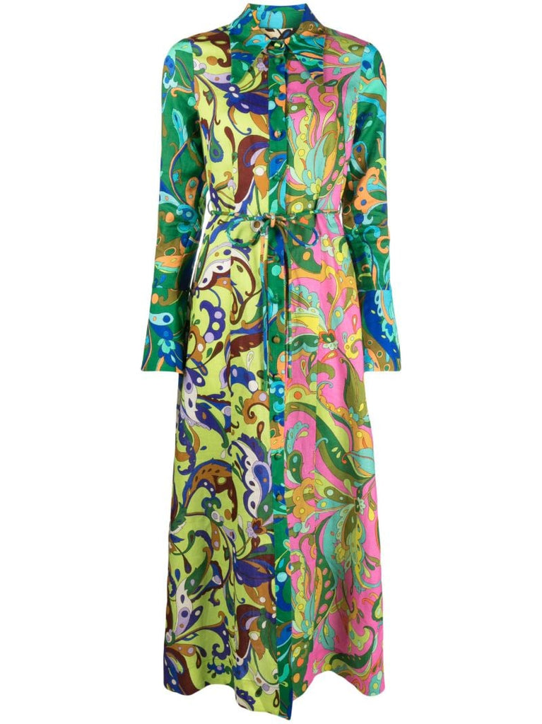 Green Yvette Paisley-print Dress