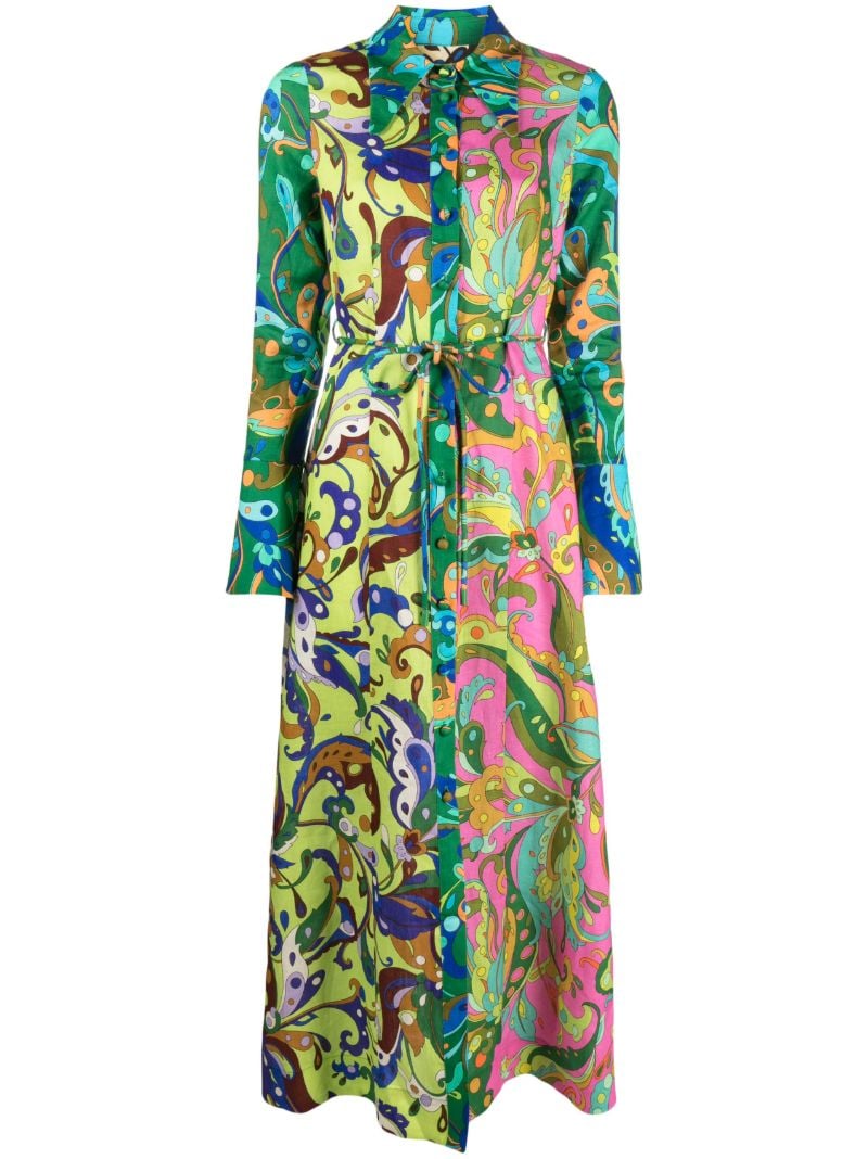Green Yvette Paisley-print Dress
