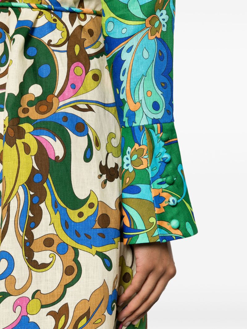 Green Yvette Paisley-print Dress