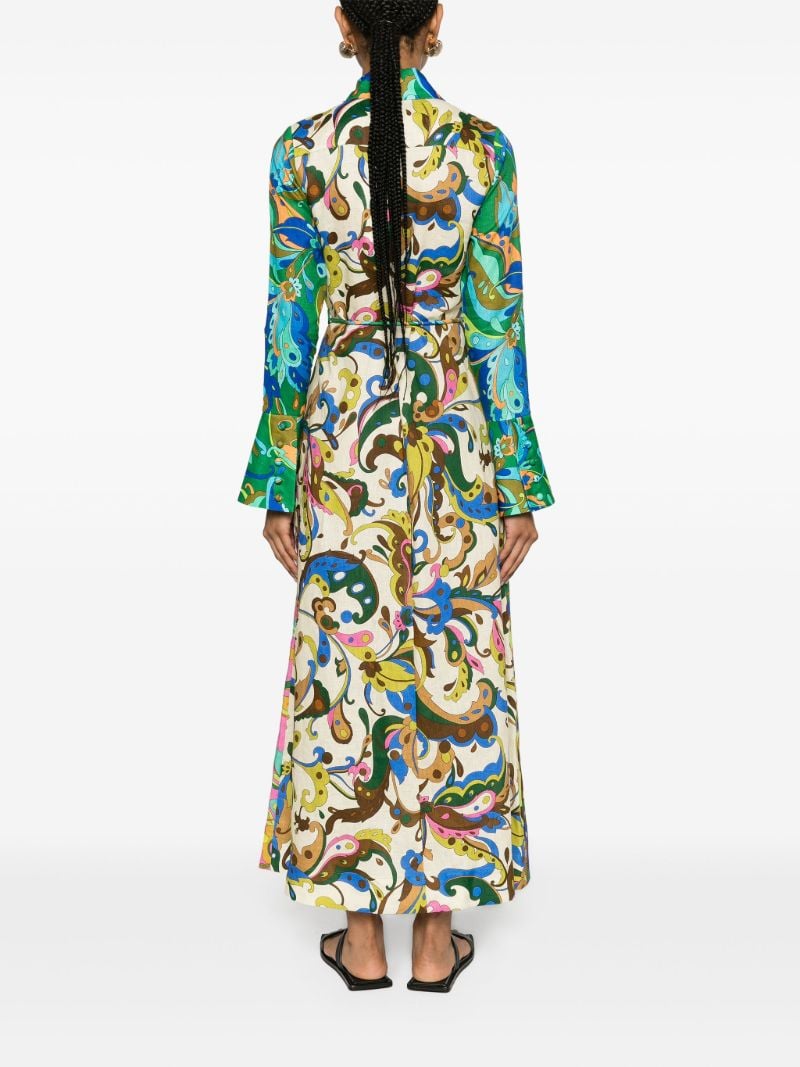 Green Yvette Paisley-print Dress