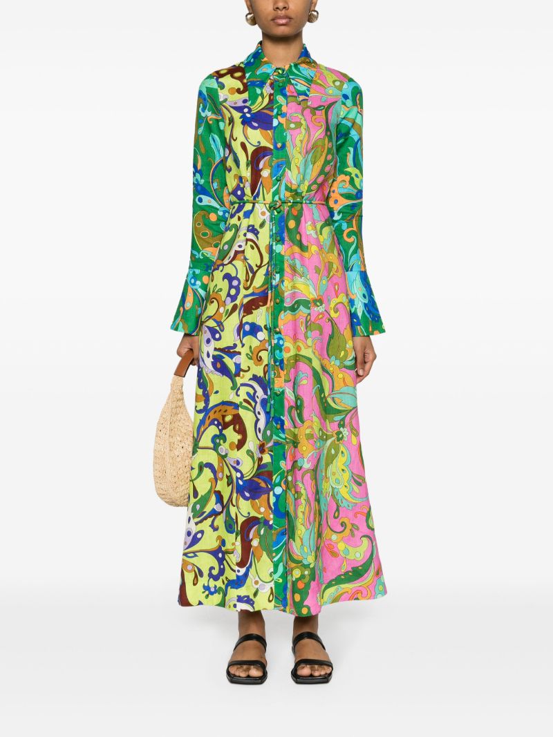 Green Yvette Paisley-print Dress