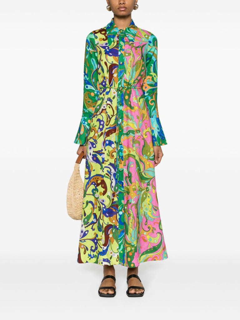 Green Yvette Paisley-print Dress