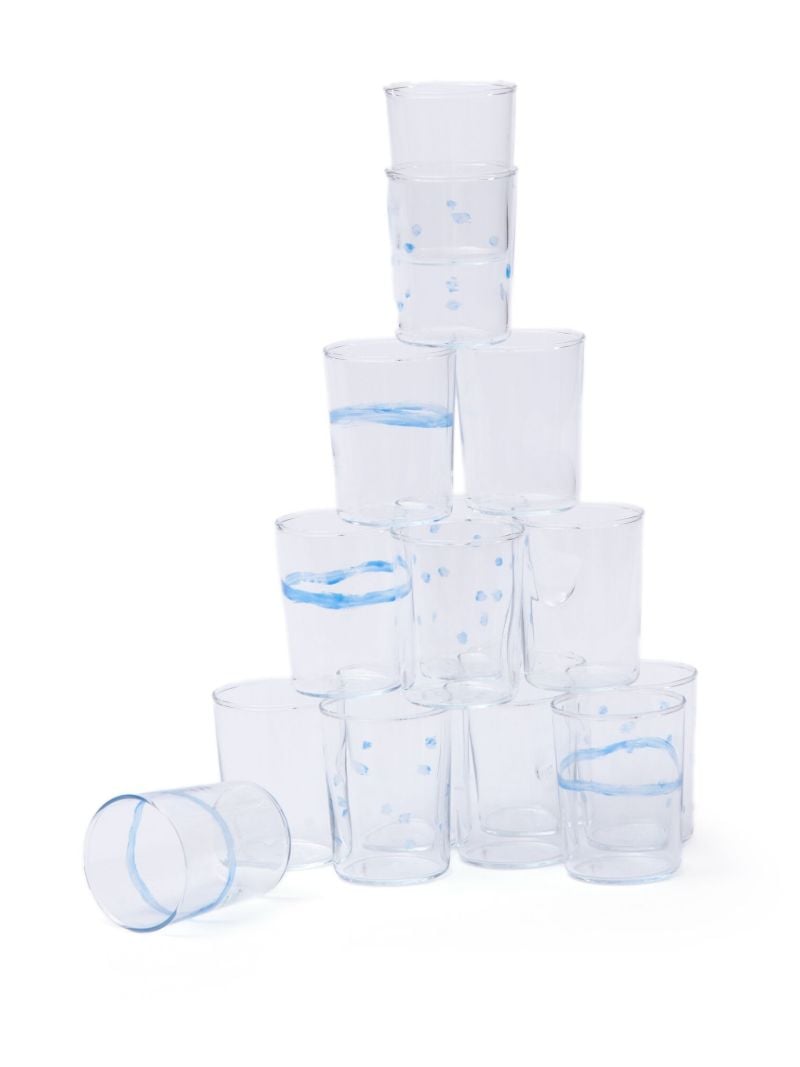 Blue Soft Serve Line Glass Set