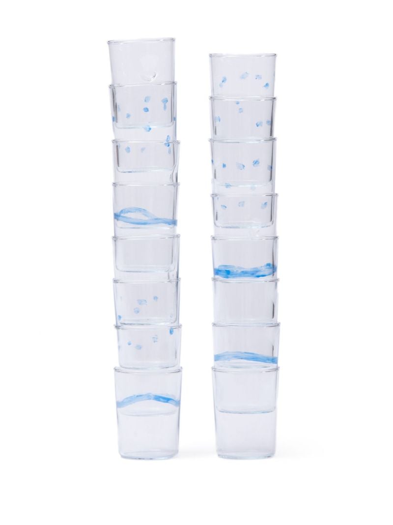 Blue Soft Serve Line Glass Set
