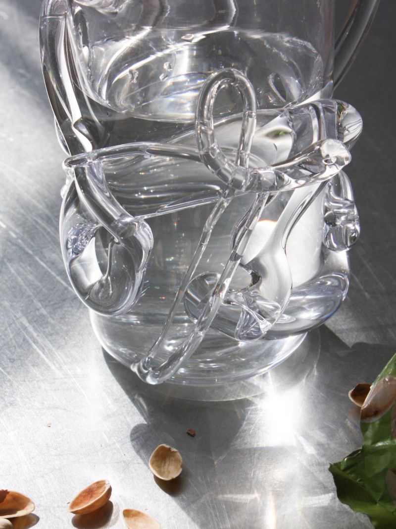 White Ivy Glass Jug