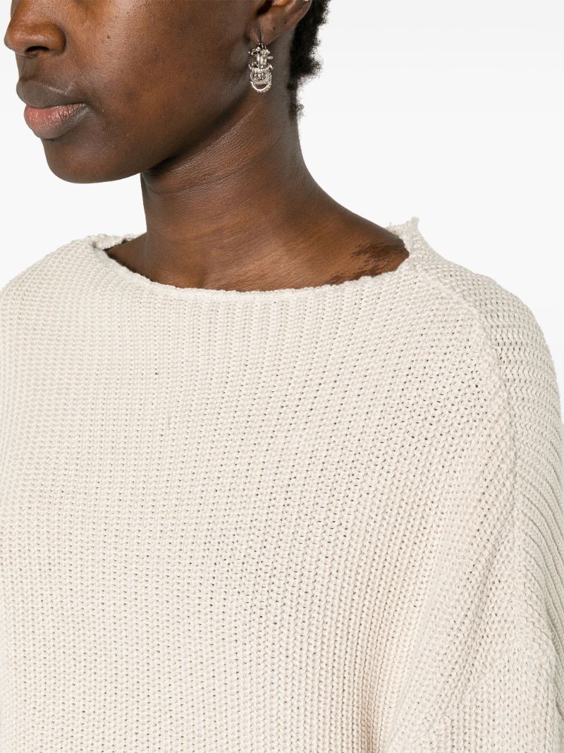 White Asymmetric Organic Cotton Jumper