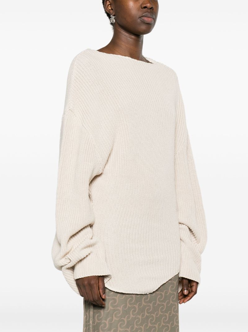 White Asymmetric Organic Cotton Jumper
