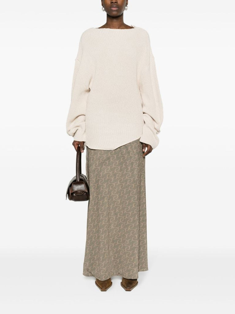 White Asymmetric Organic Cotton Jumper