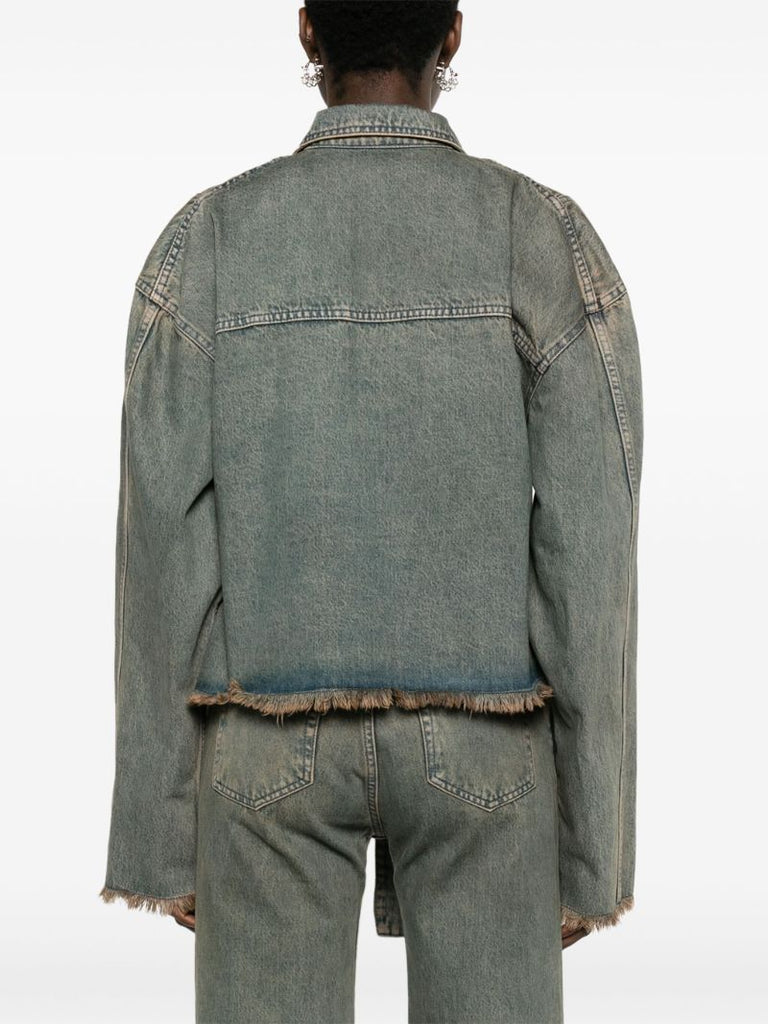 Grey Belted Denim Jacket