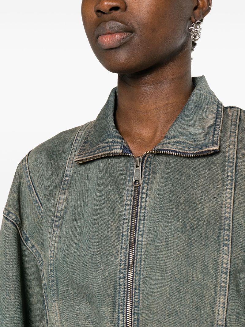 Grey Belted Denim Jacket