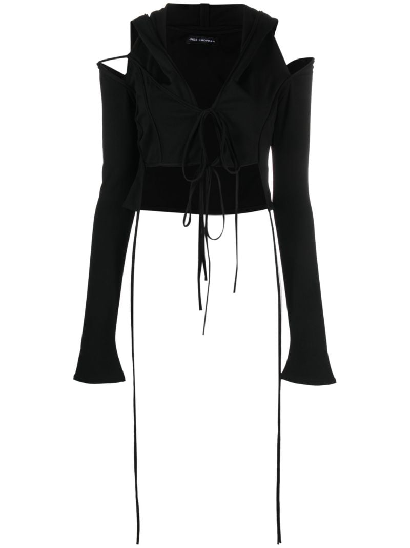 Black Cut-out Crop Top