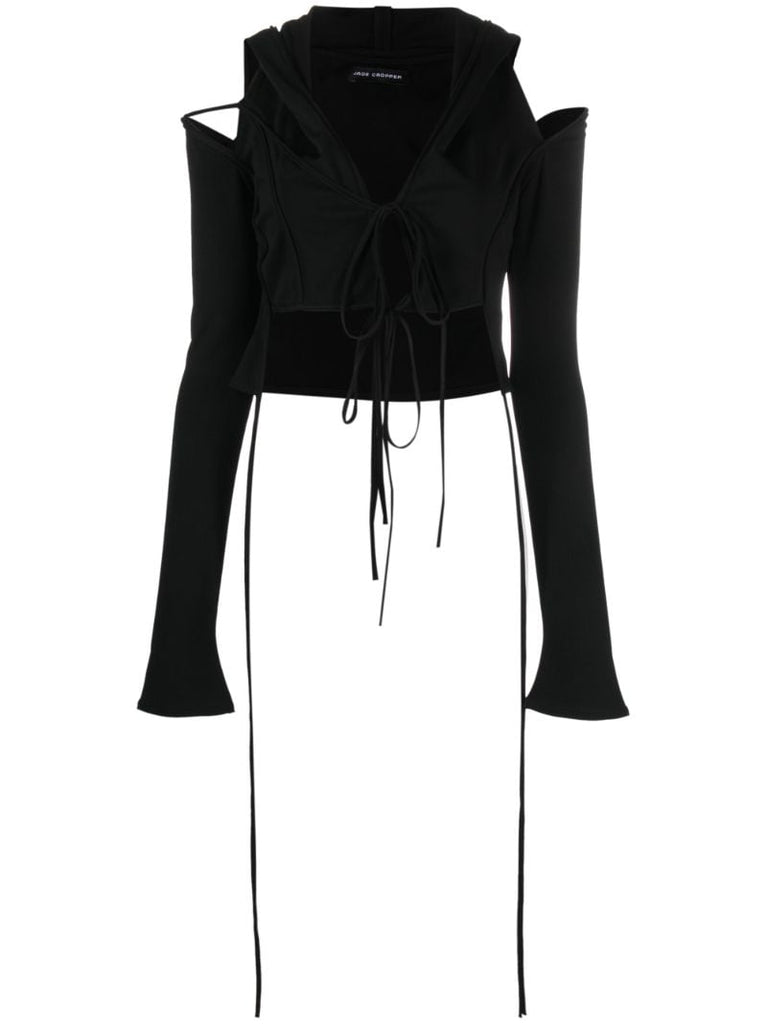 Black Cut-out Crop Top