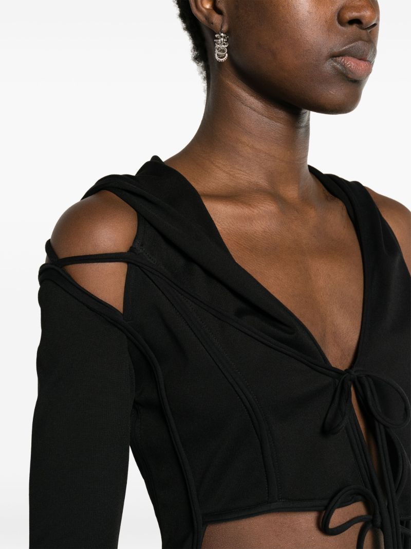 Black Cut-out Crop Top