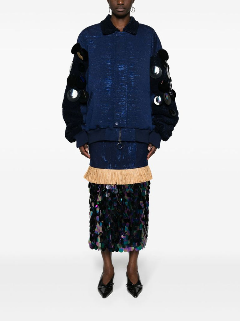 Blue Doing Too Much Midi Skirt
