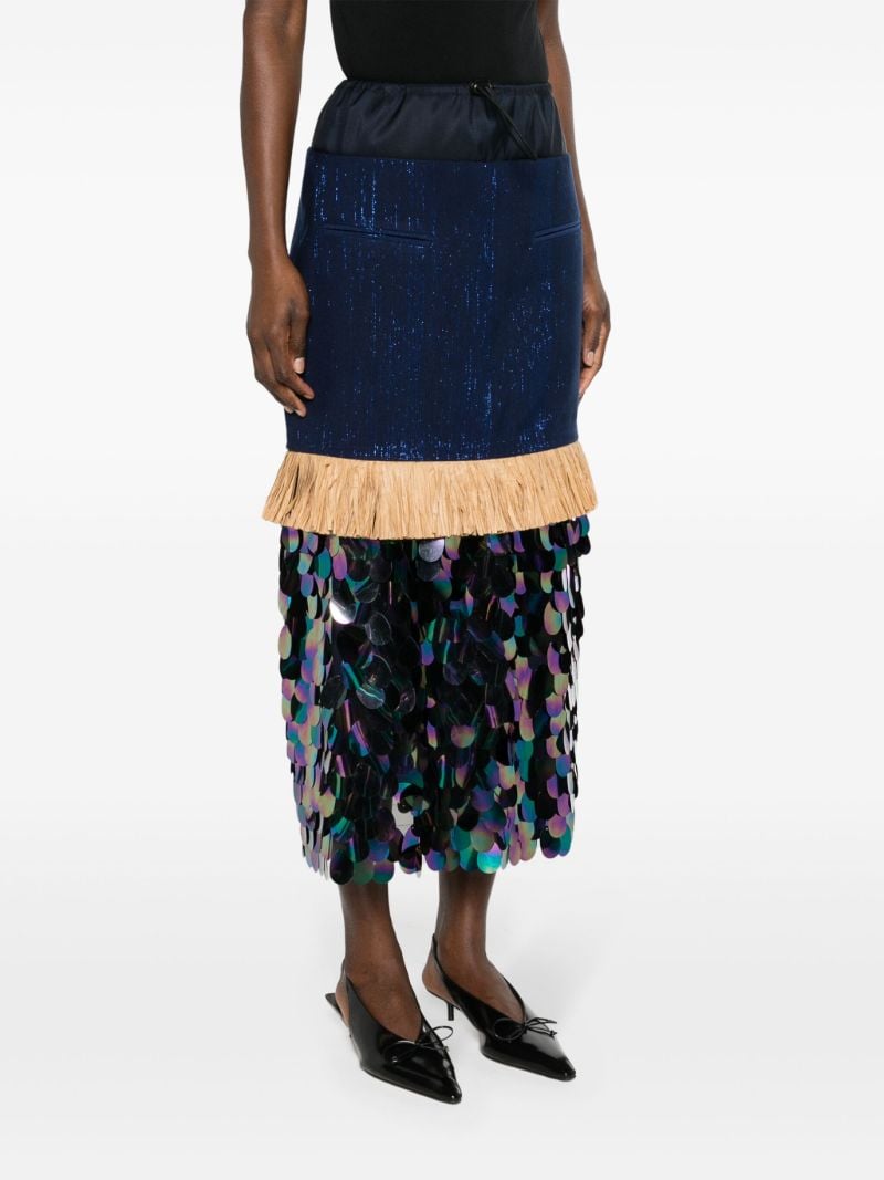 Blue Doing Too Much Midi Skirt