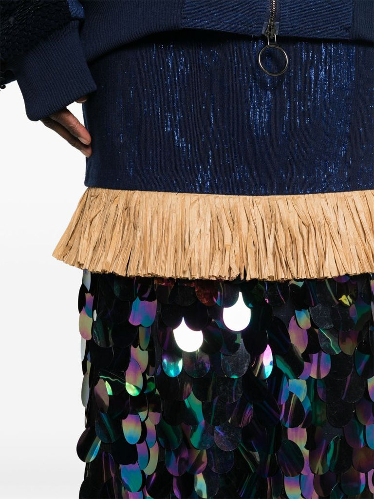 Blue Doing Too Much Midi Skirt