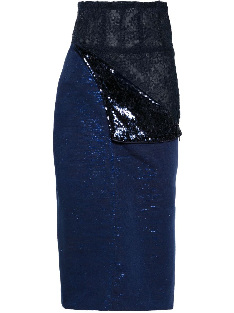 Blue Jenn Kente Midi Skirt