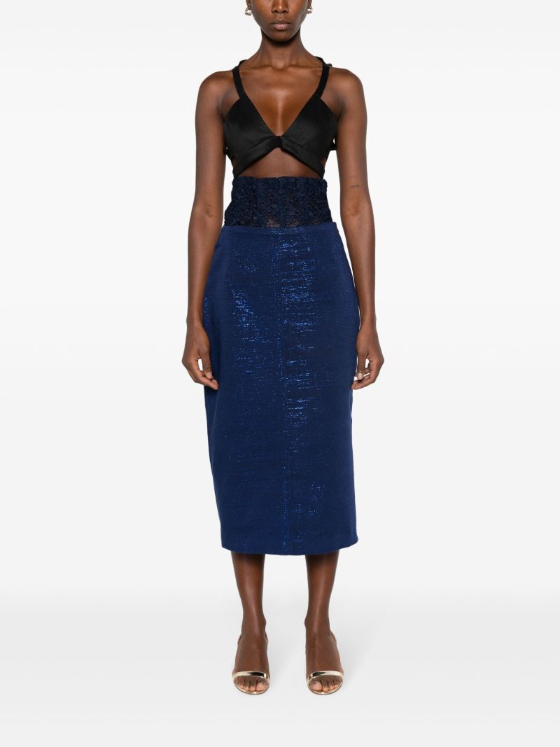 Blue Jenn Kente Midi Skirt