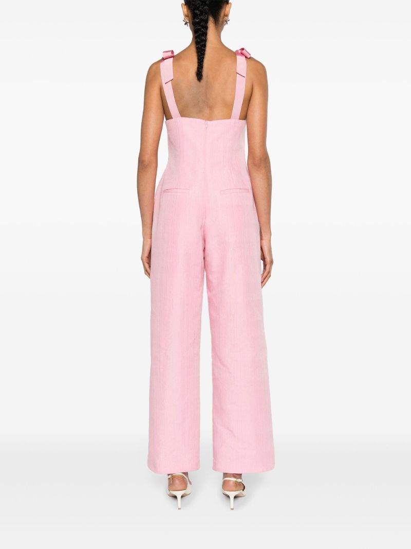 Pink Edy Petiole Grosgrain-strap Overalls
