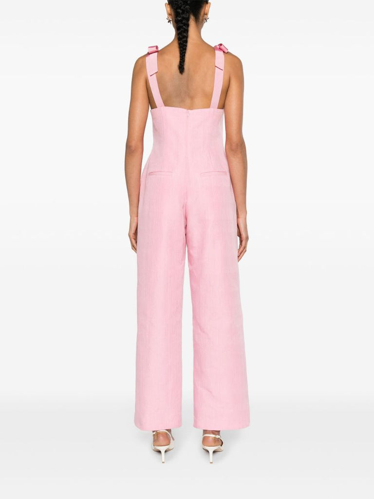 Pink Edy Petiole Grosgrain-strap Overalls