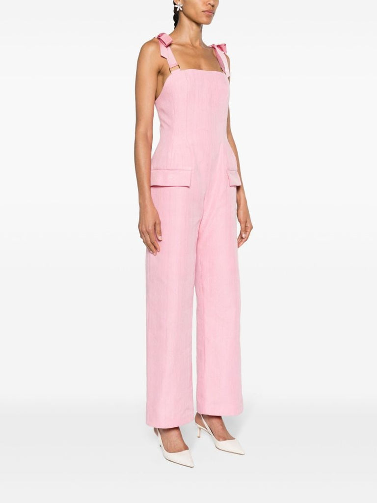 Pink Edy Petiole Grosgrain-strap Overalls