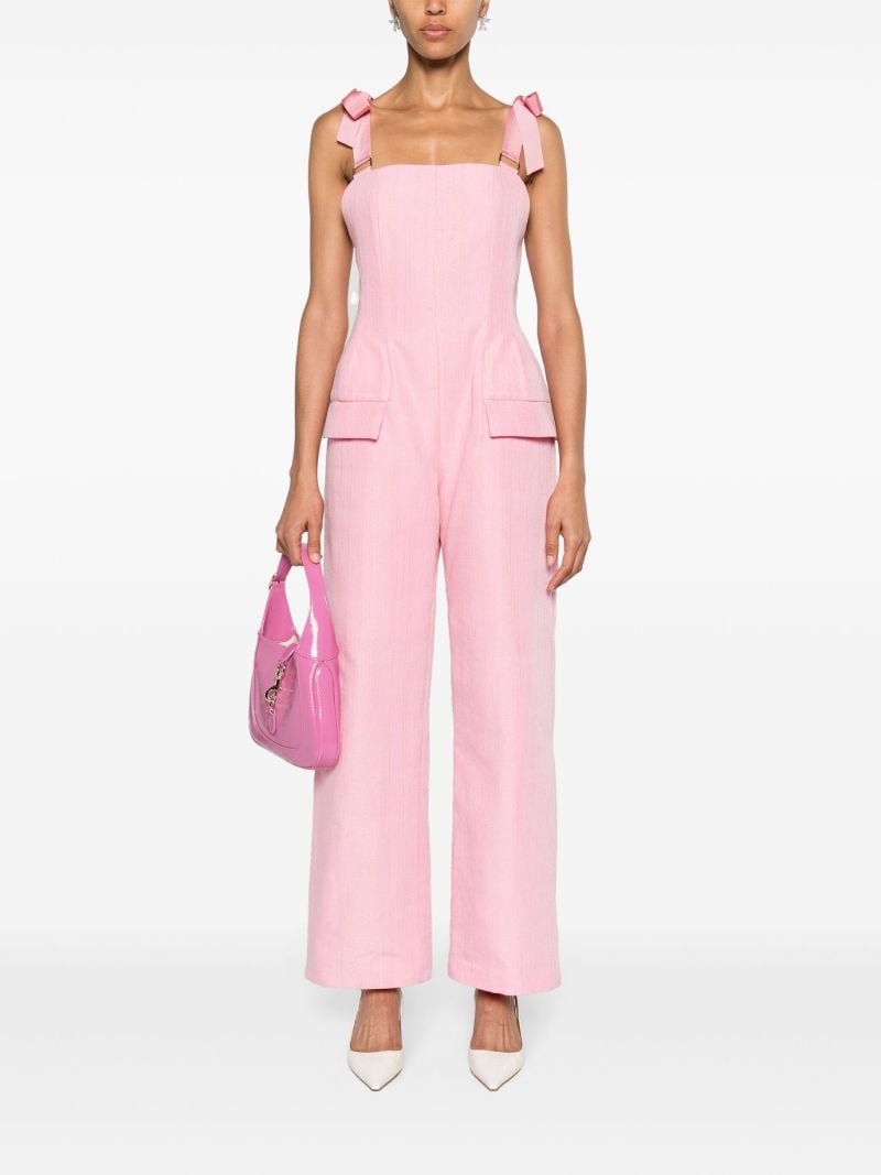 Pink Edy Petiole Grosgrain-strap Overalls