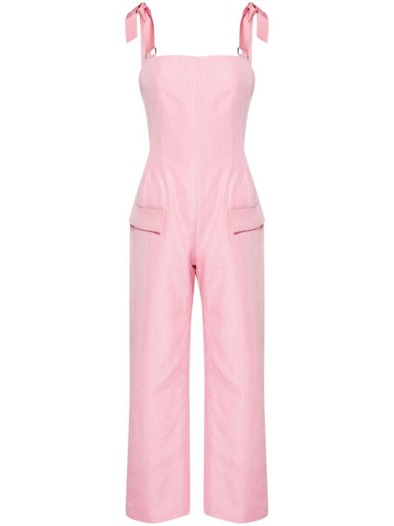 Pink Edy Petiole Grosgrain-strap Overalls