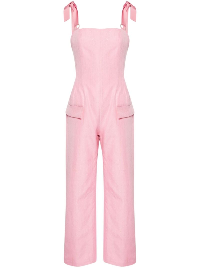 Pink Edy Petiole Grosgrain-strap Overalls