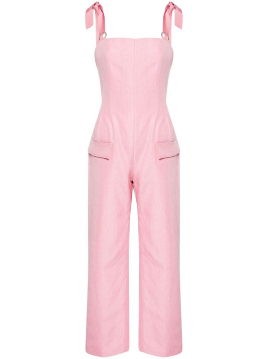 Pink Edy Petiole Grosgrain-strap Overalls