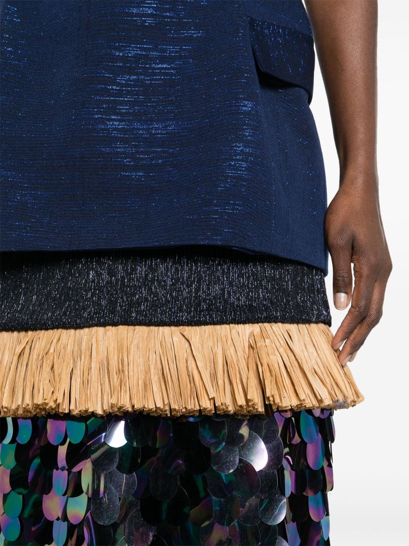 Blue Cynthia Petiole Kente Midi Dress